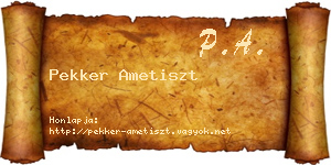 Pekker Ametiszt névjegykártya